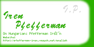 iren pfefferman business card